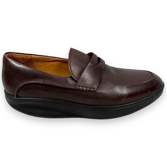 MBT Asante 5s Loafer Shoes Mens US 10 10.5 EUR 44 Brown Cordovan Leather Slip On